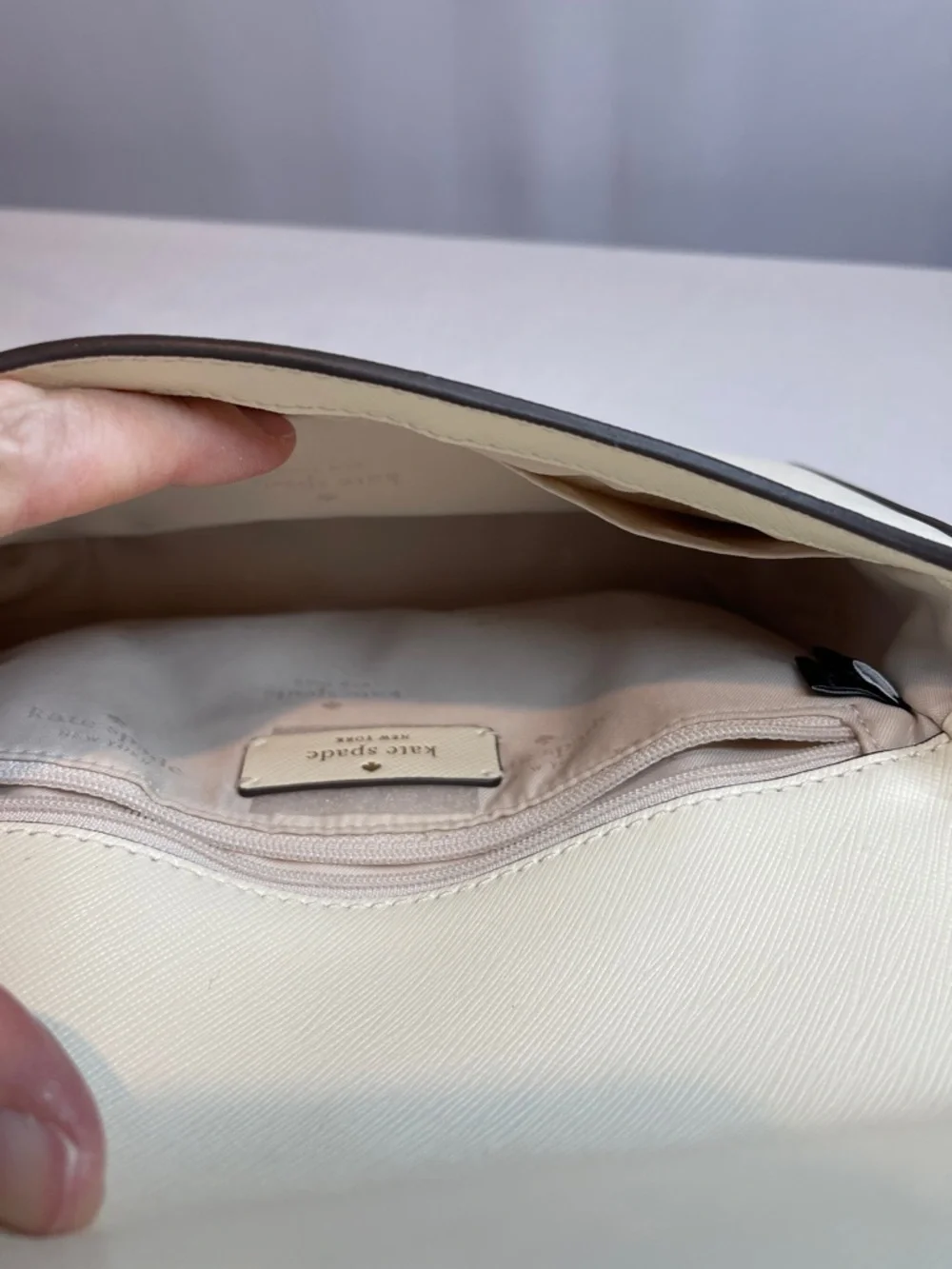 Kate Spade Sadie Envelope Crossbody Ivory Saffiano Leather Bag
